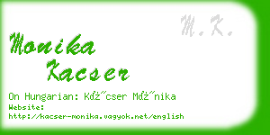 monika kacser business card